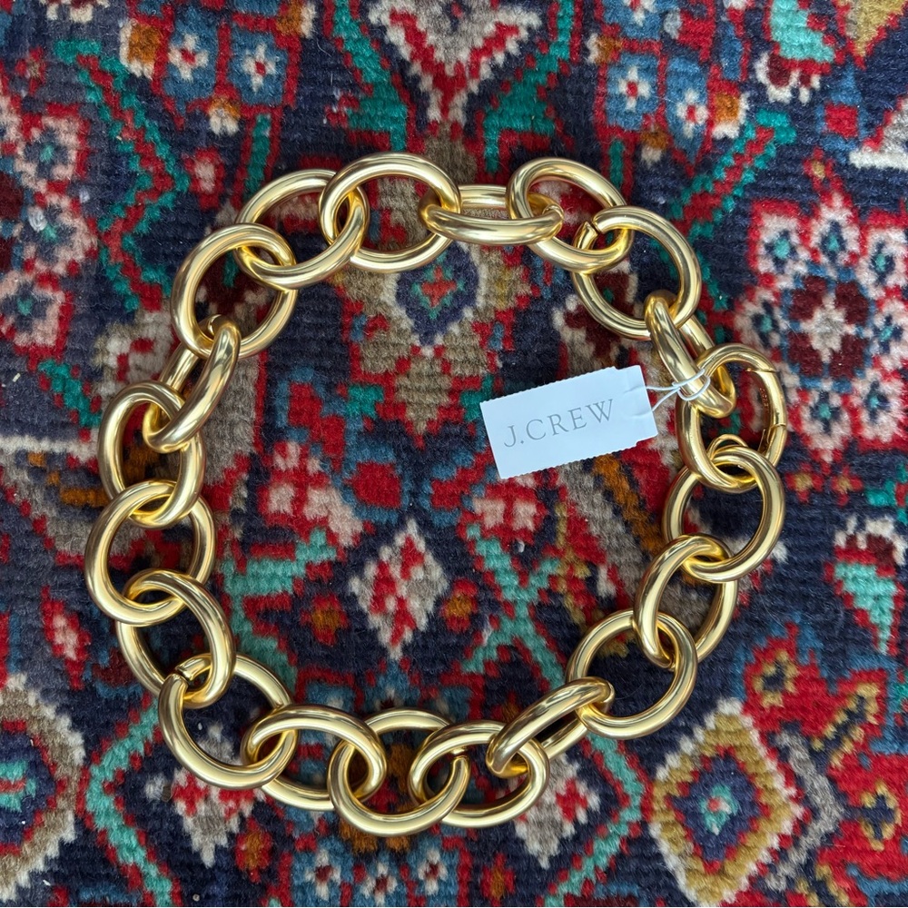 J. Crew NWT Rounded Chainlink Necklace - Picture 3 of 4